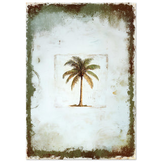 Vintage Palm Tree Print Large Art Print