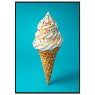 Whirl of Delight - Blue Art Print Black Frame