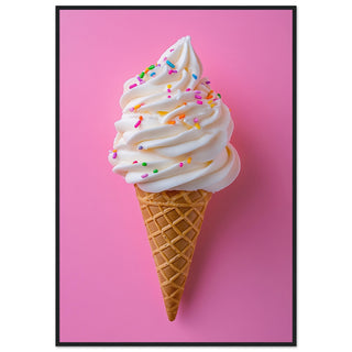 Whirl of Delight - Pink Art Print Black Frame