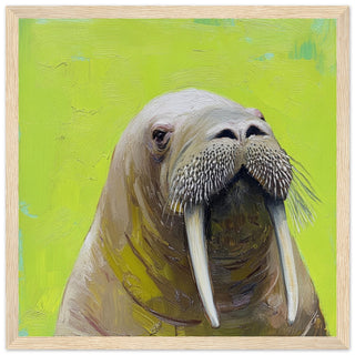 Whiskers and Wisdom Art Print Light Wood Frame