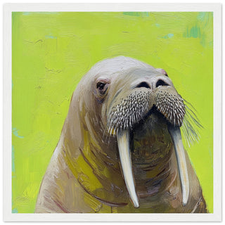 Whiskers and Wisdom Art Print White Frame