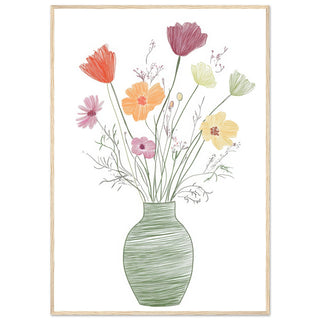 Whispers of Blooms Art Print Light Wood Frame