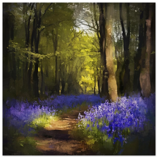Whispers of Blue - Springtime Forest Bluebell Path | By Print Room Ltd