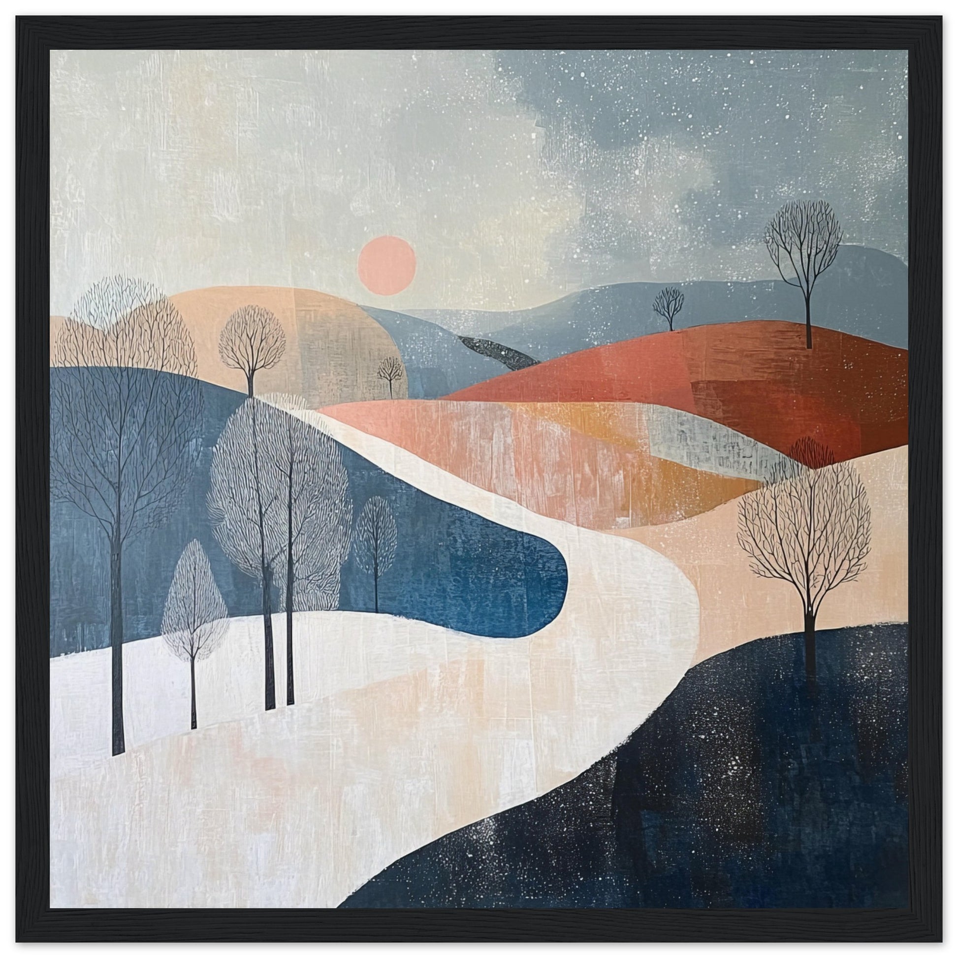 Whispers of Winter's Eve Black Wooden Frame