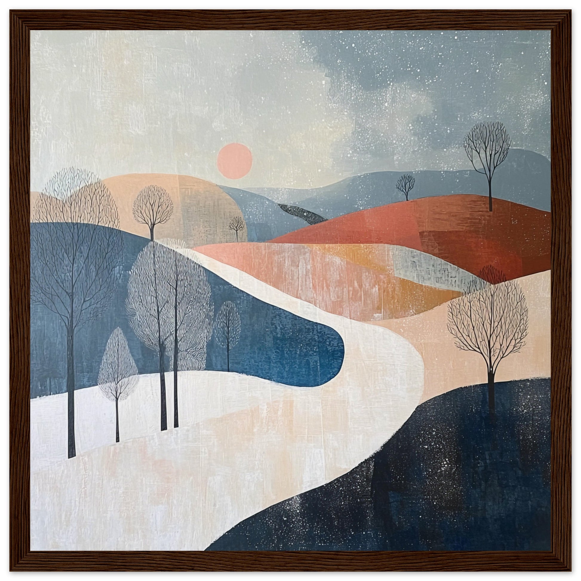 Whispers of Winter's Eve Brown Wooden Frame