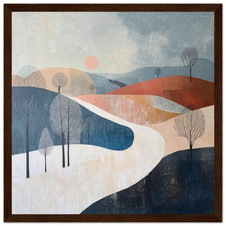 Whispers of Winter's Eve Brown Wooden Frame