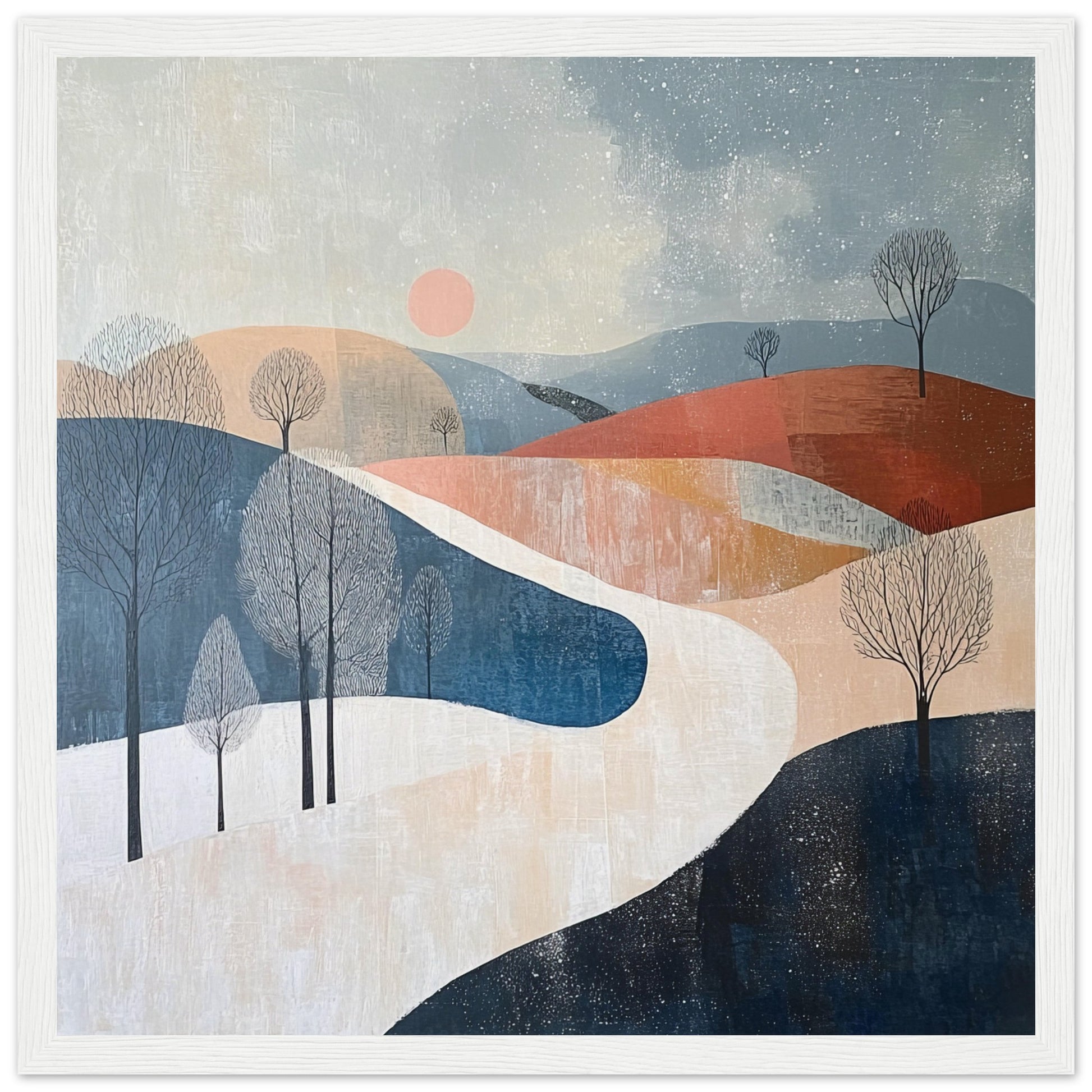 Whispers of Winter's Eve White Wooden Frame
