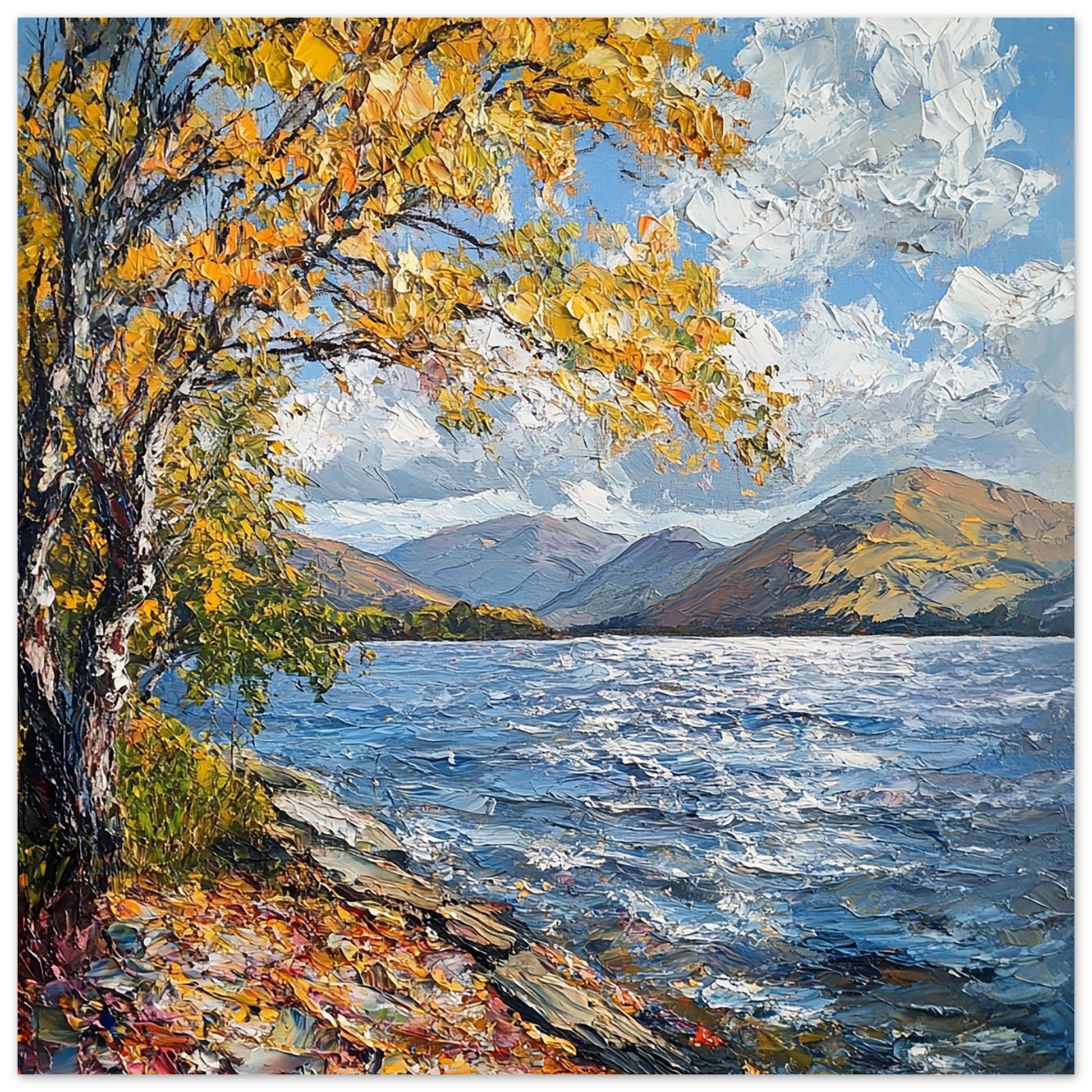 Windy Autumn Day at Loch Lomond Art Print