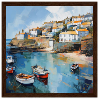 Port Isaac Seascape Art Print - Print Room Ltd Black frame 50x50 cm / 20x20"