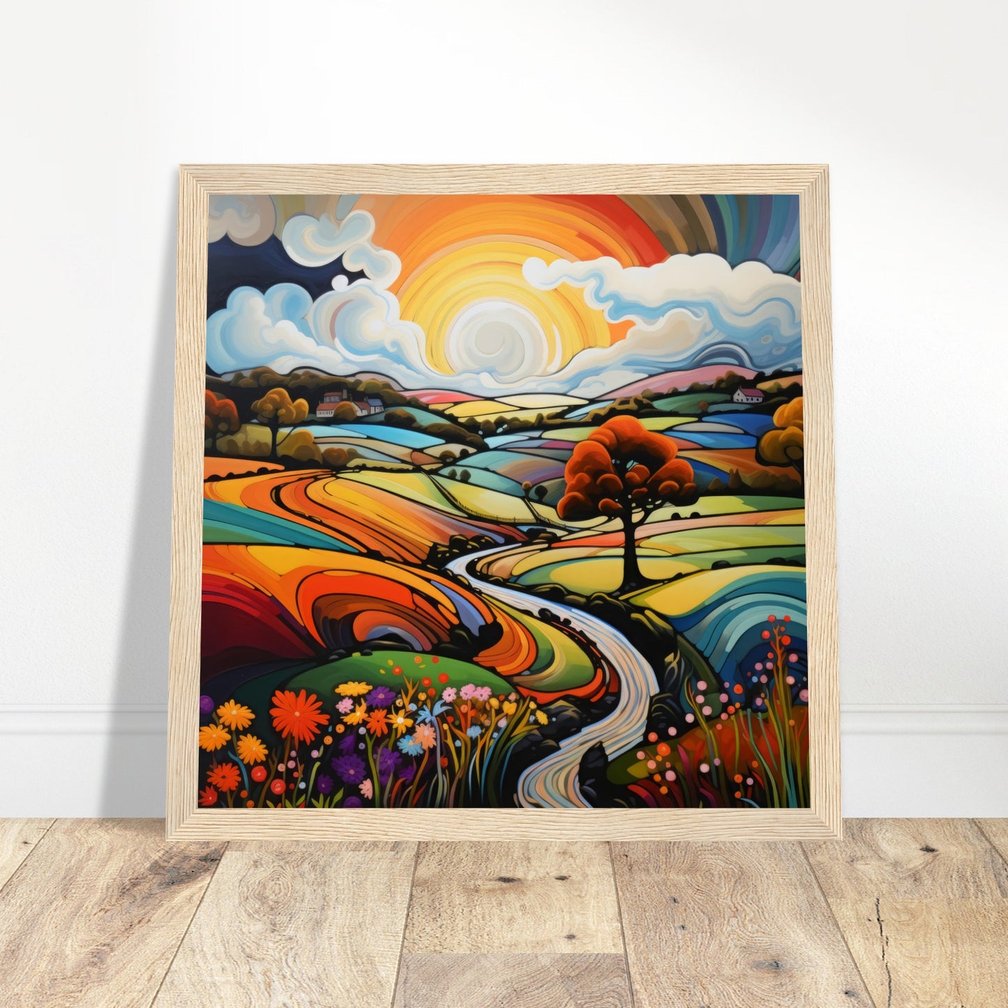 British Landscape Portrait - Print Room Ltd Black frame 50x50 cm / 20x20"