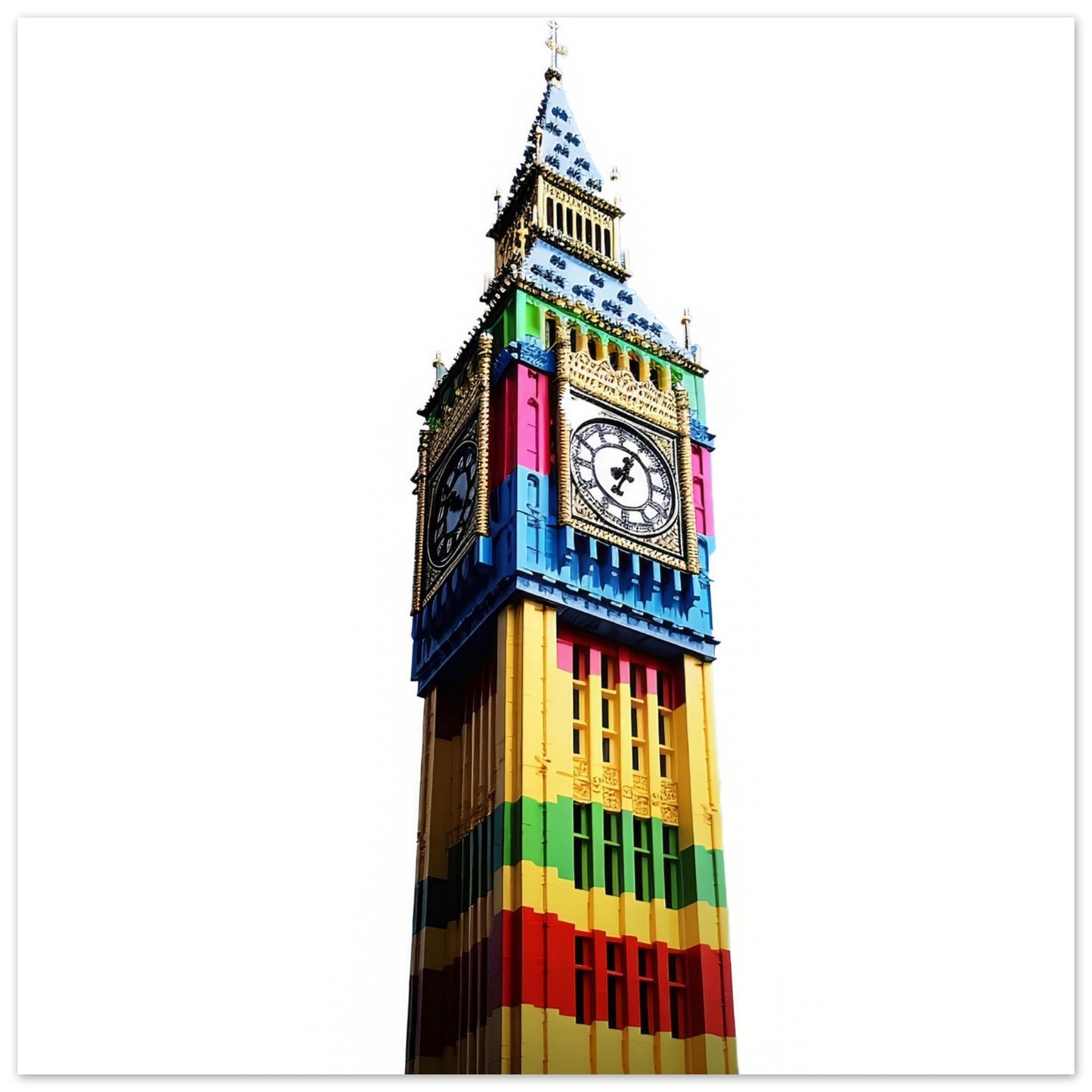 Block Big Ben Art - Print Room Ltd Dark wood frame 30x30 cm / 12x12"