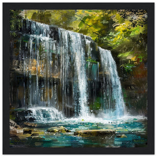 Sgwd yr Eira Waterfall’s Serenity black framed art print | By Print Room Ltd