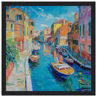 Reflections of Murano black framed art print | by Print Room Ltd