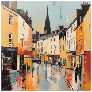 Bath Landscape Abstract Art - Print Room Ltd No Frame 30x30 cm / 12x12"