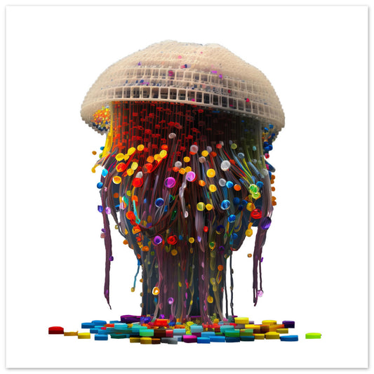 Jellyfish Artwork Print - Print Room Ltd No Frame Selected 70x70 cm / 28x28"