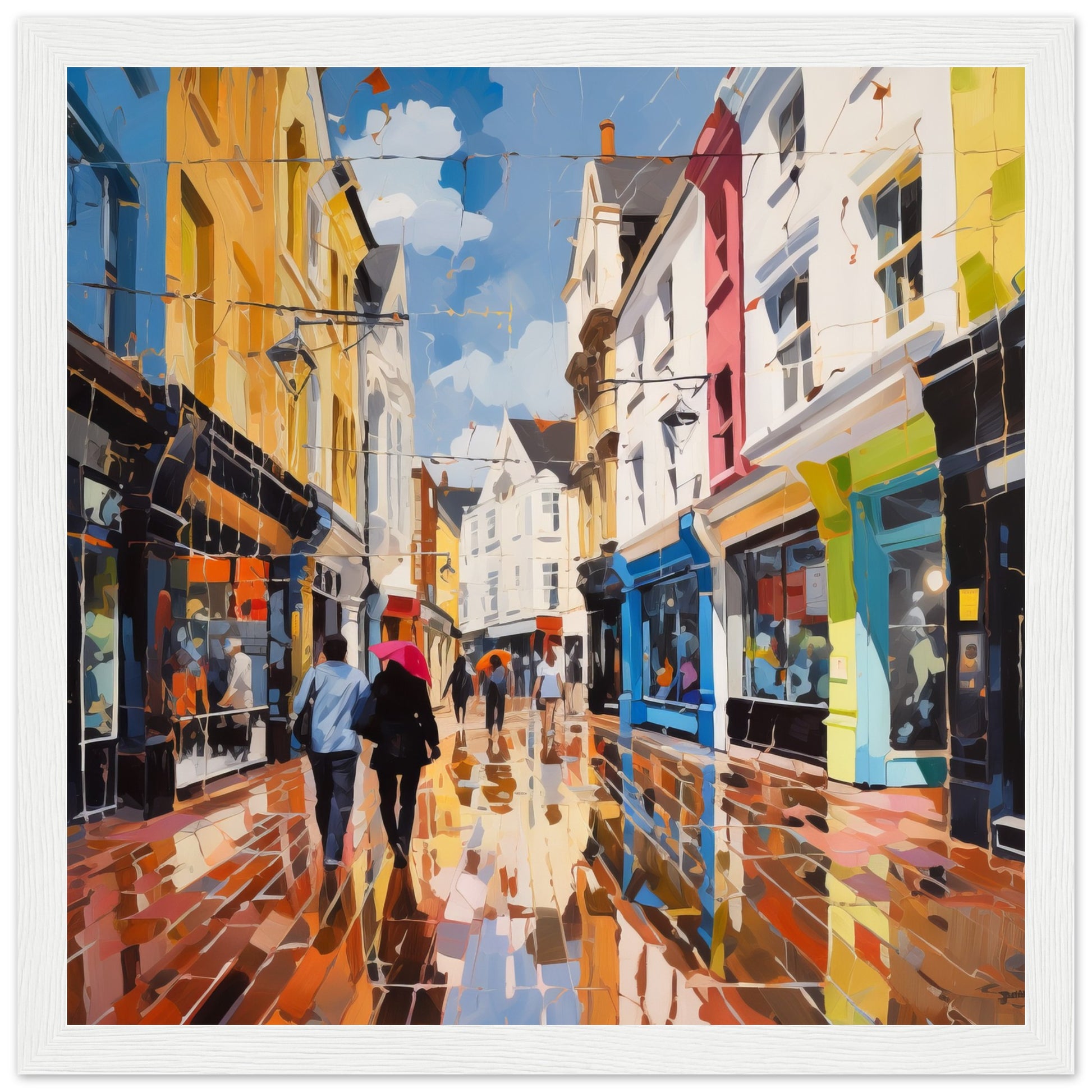Brighton Lanes Art Prints - Print Room Ltd White frame 70x70 cm / 28x28"