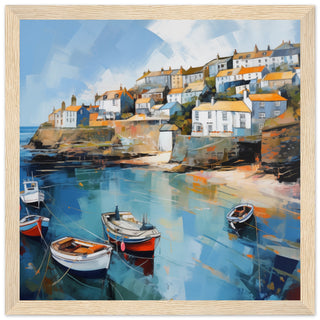 Port Isaac Seascape Art Print - Print Room Ltd Wood frame 50x50 cm / 20x20"