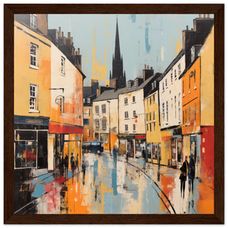 Bath Landscape Abstract Art - Print Room Ltd Black frame 50x50 cm / 20x20"