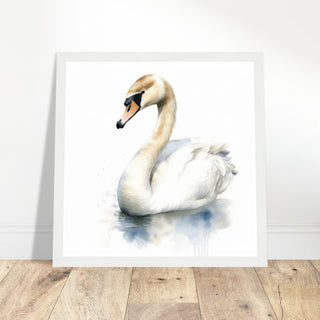 Mute Swan Print - Print Room Ltd White frame 30x30 cm / 12x12"