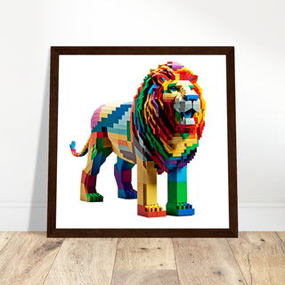 Lion Art Print - Print Room Ltd Black frame 70x70 cm / 28x28"