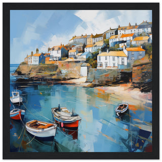 Port Isaac Seascape Art Print - Print Room Ltd White frame 50x50 cm / 20x20"