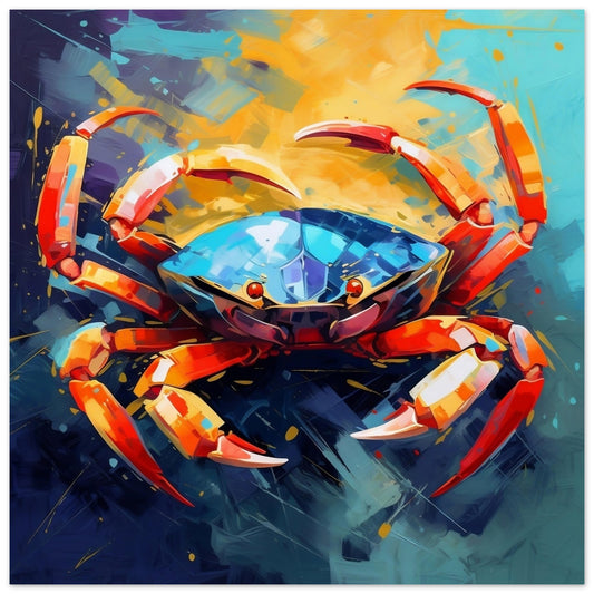 Blue Crab Print - Print Room Ltd No Frame Selected 70x70 cm / 28x28"