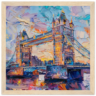  Tower Bridge in Oil - wood framed artwork print | By Print Room Ltd