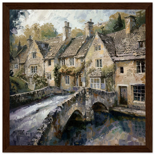 Castle Combe Charm dark wood framed art print | By Print Room Ltd