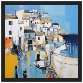 St Ives Elegant Artwork - Print Room Ltd Dark wood frame 70x70 cm / 28x28"