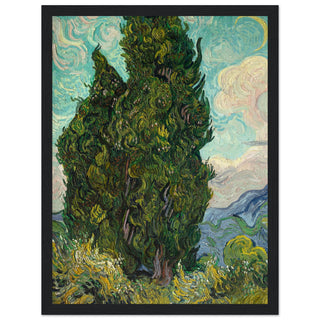 Cypresses art print black frame | By Print Room Ltd