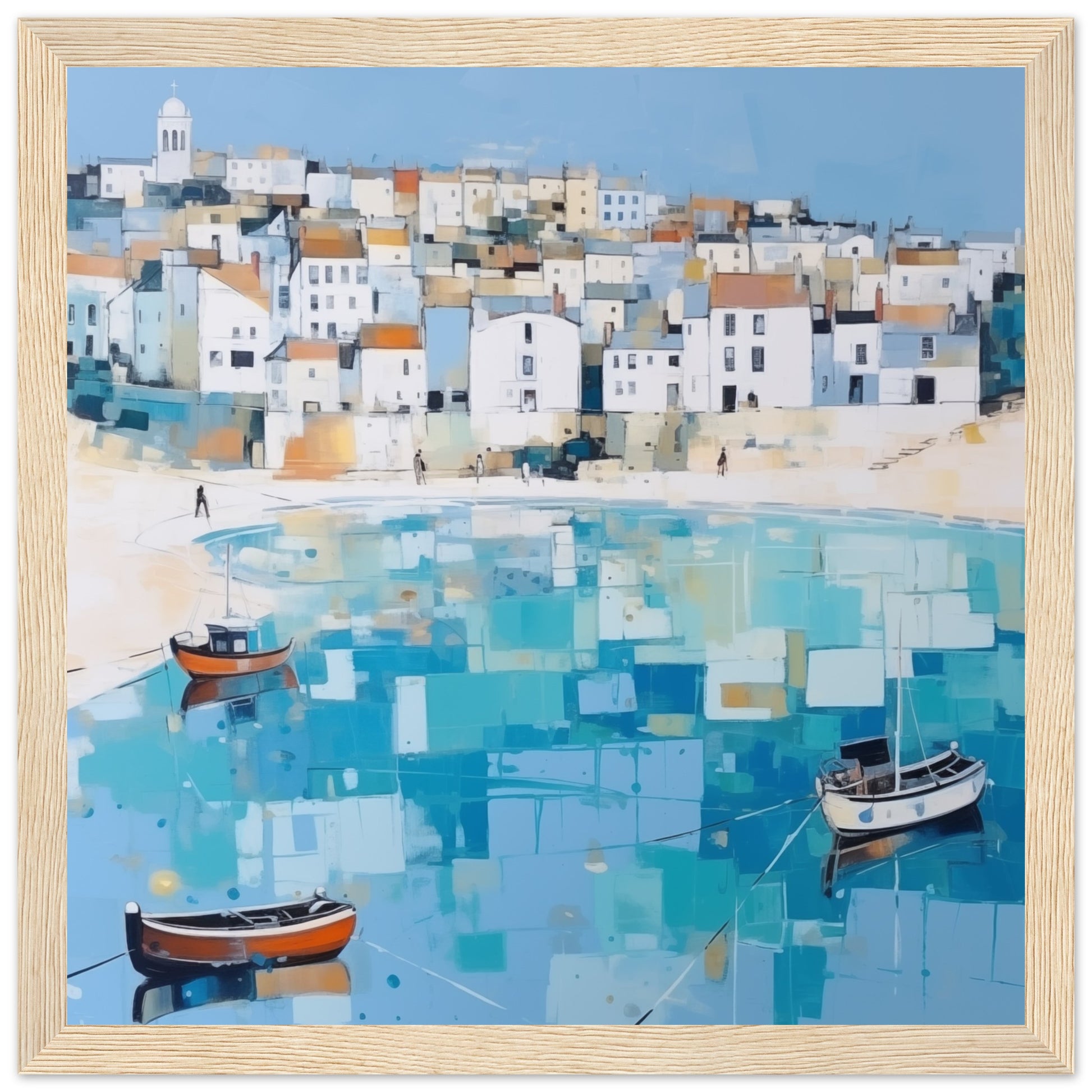 St Ives Seascape Artwork - Print Room Ltd Wood frame 50x50 cm / 20x20"