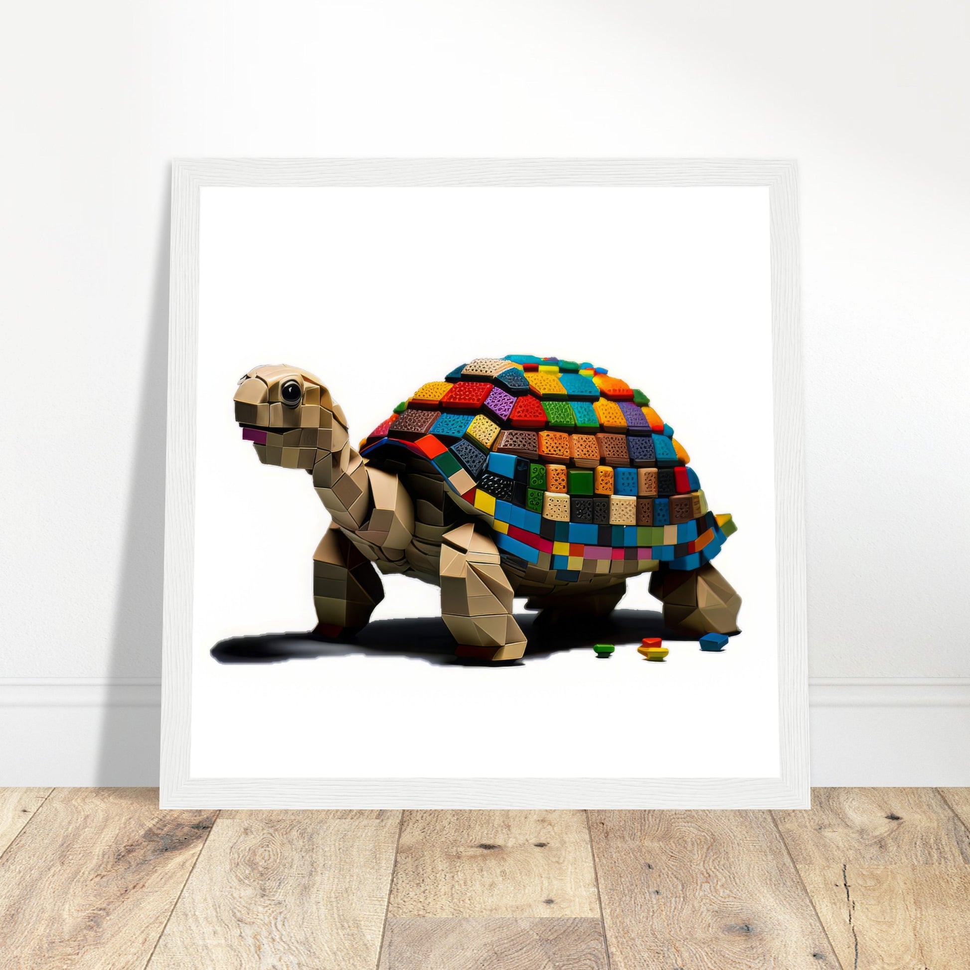Block Tortoise Artwork - Print Room Ltd No Frame Selected 30x30 cm / 12x12"
