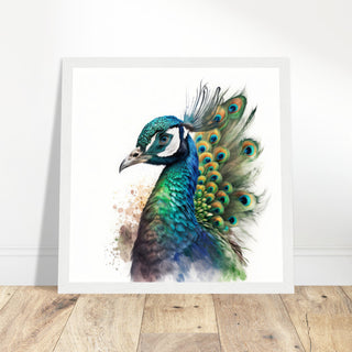 Peacock Artwork Print - Print Room Ltd Wood frame 30x30 cm / 12x12"