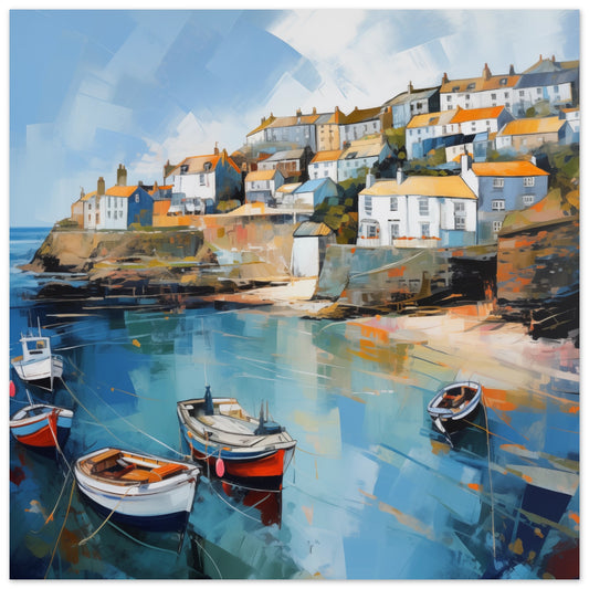 Port Isaac Seascape Art Print - Print Room Ltd No Frame (please select for print only) 30x30 cm / 12x12"