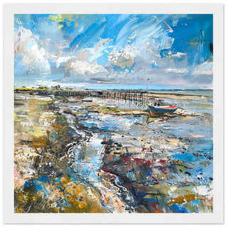 Whitstable's Shores white wood framed artwork print | By Print Room Ltd
