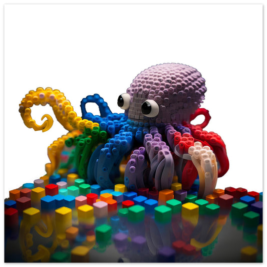 Octopus Artwork - Print Room Ltd No Frame Selected 70x70 cm / 28x28"