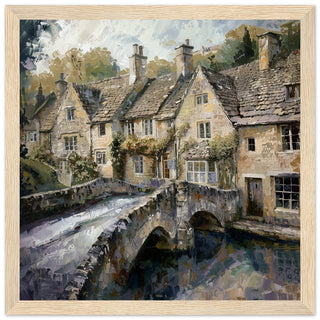 Castle Combe Charm wood framed art print | By Print Room Ltd