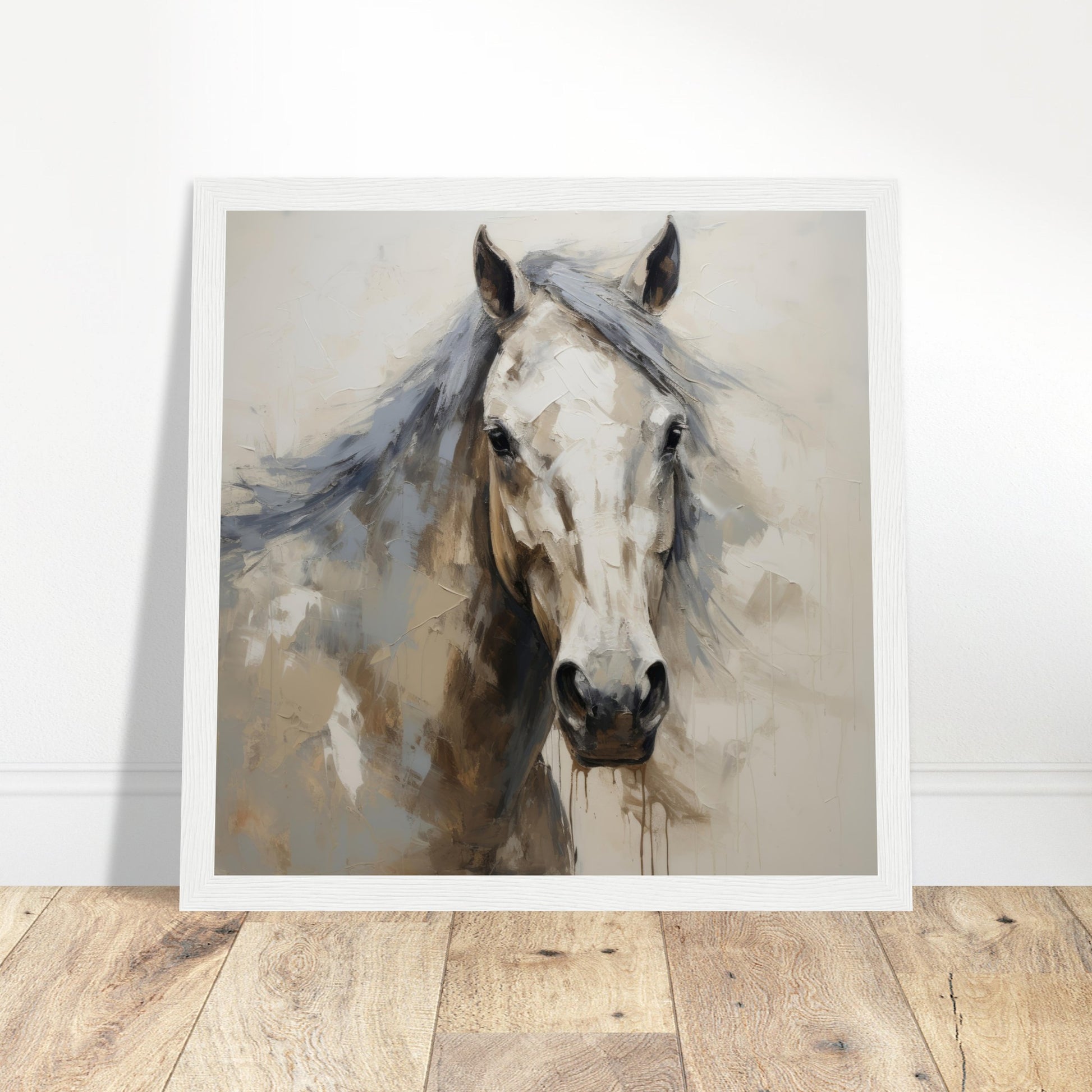 Horse Art Print #40 - Print Room Ltd Wood frame 70x70 cm / 28x28"