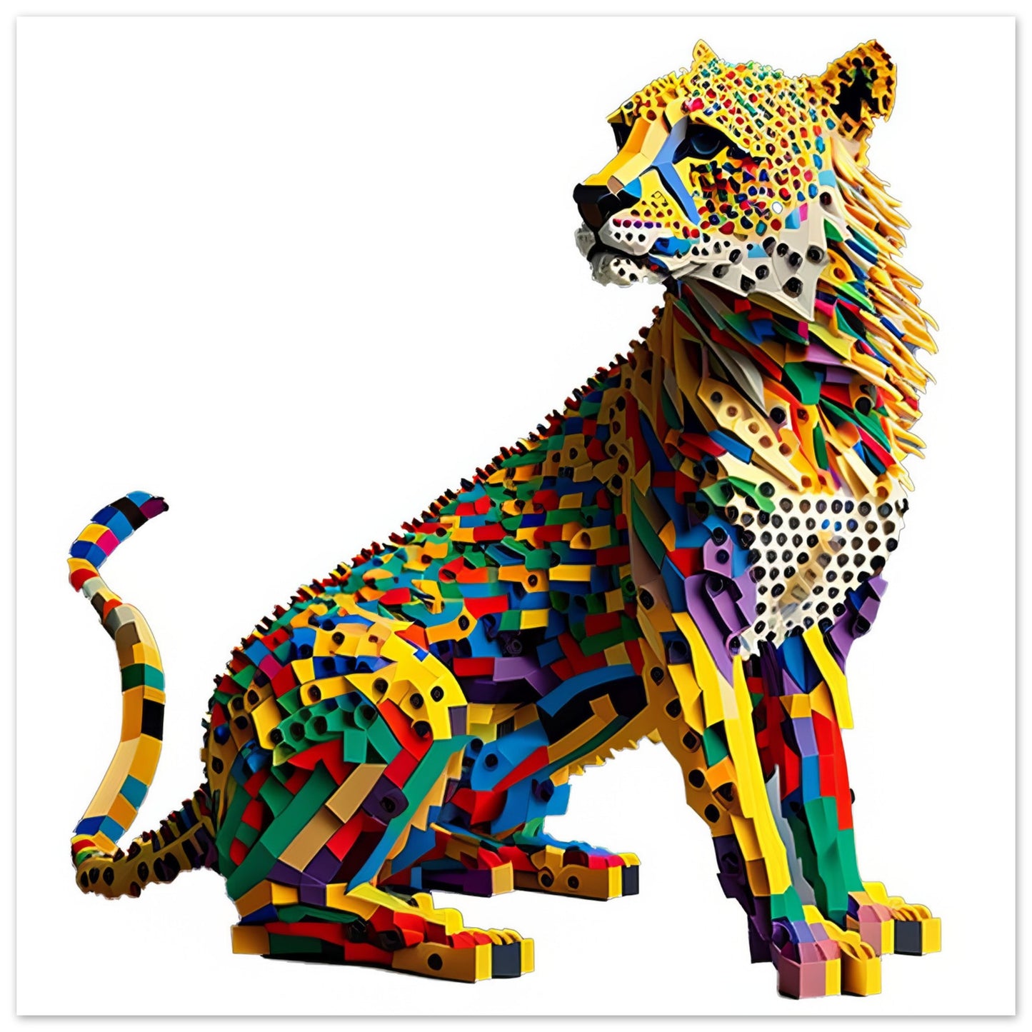 Block Cheetah Art - Print Room Ltd No Frame Selected 70x70 cm / 28x28"
