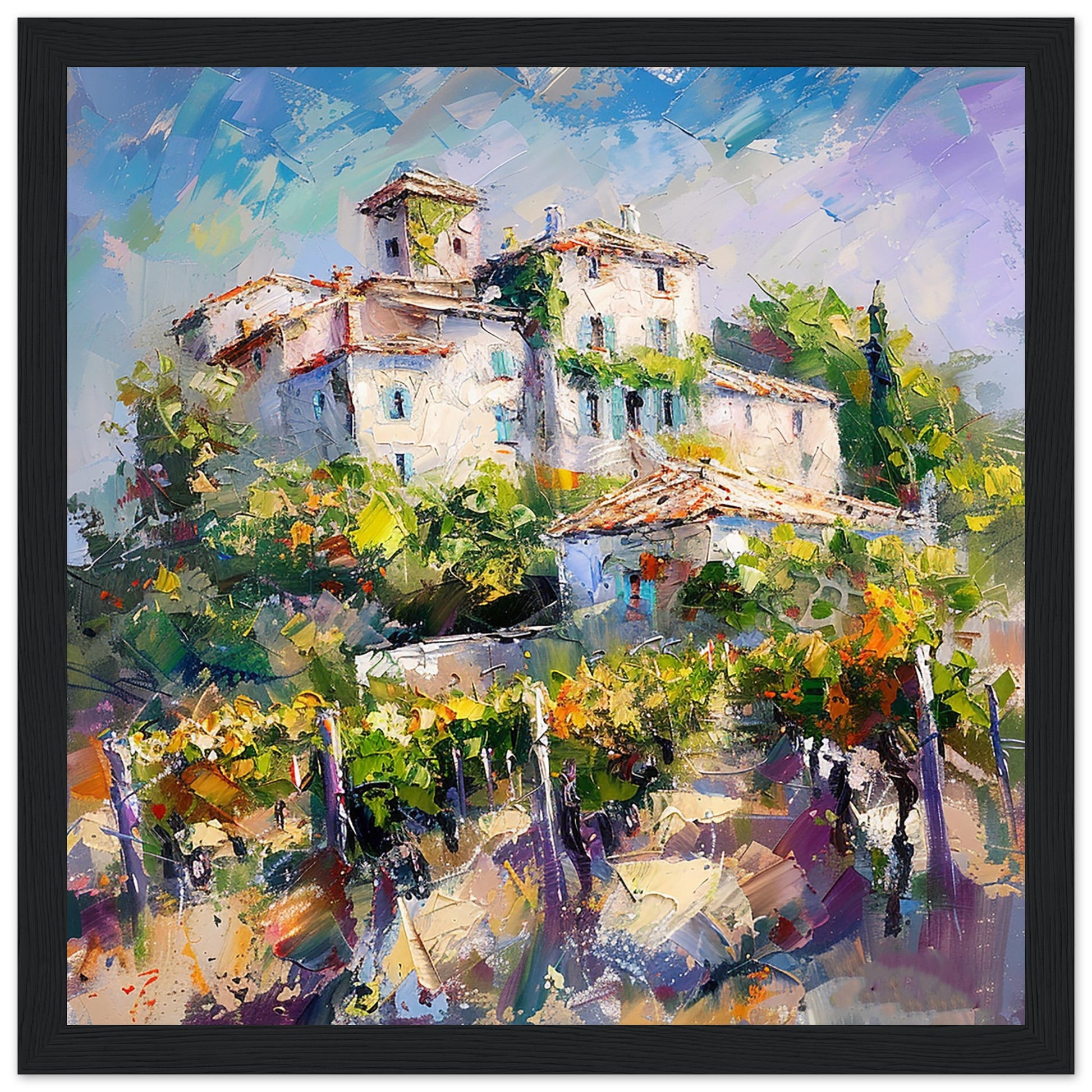 French Chateau Charm black wood framed artwork print | By Print Room Ltd