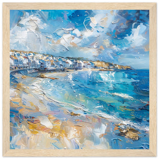 St Ives Harbour Elegance wood framed art print | By Print Room Ltd