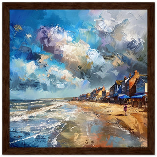 Seaside Harmony: Southwold Beachfront dark wood framed art print | By Print Room Ltd