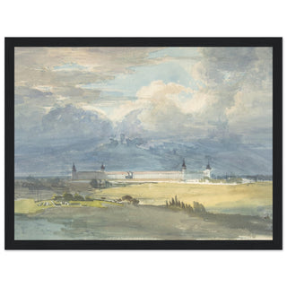 Landscape with a Large Building artwork print black wood frame | By Print Room Ltd