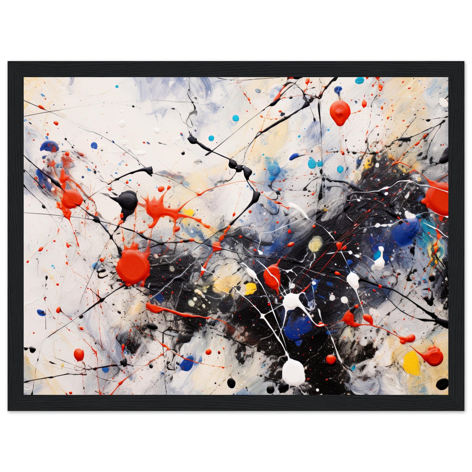 Pollock Style Abstract Art Print #24 Wood frame 70x100 cm / 28x40"