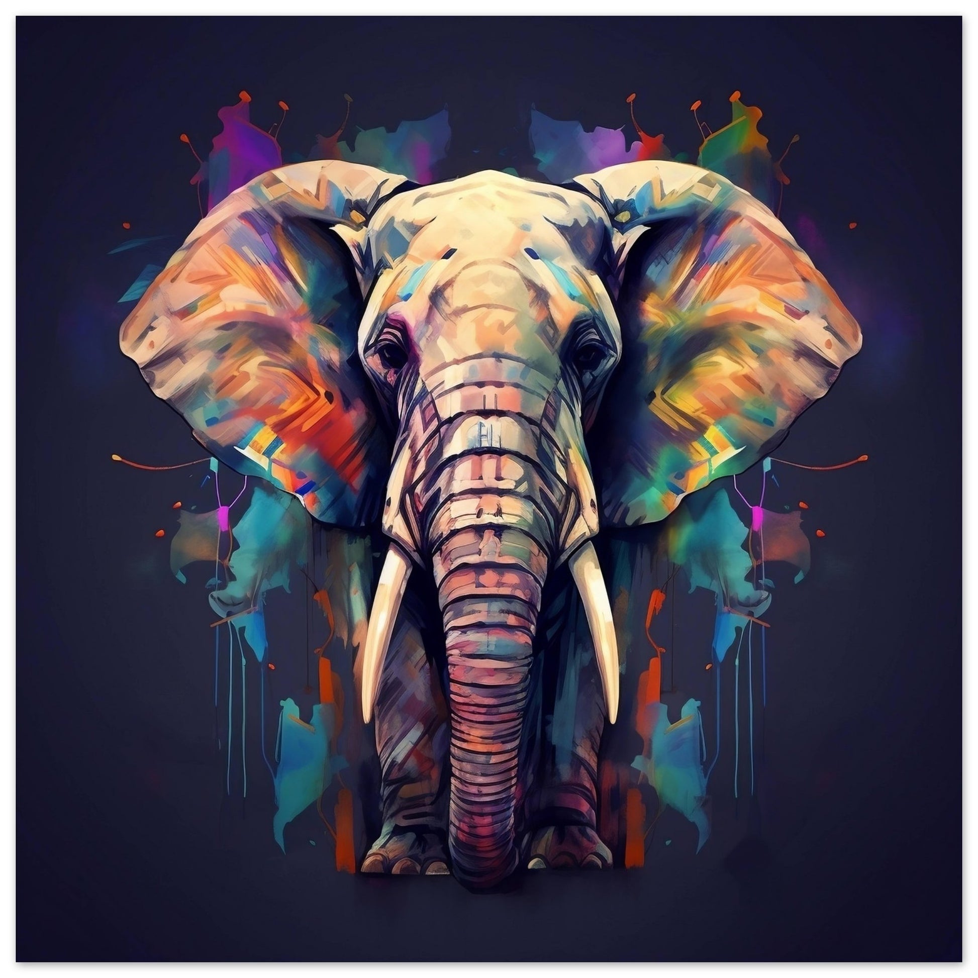 Colourful Elephant Art - Print Room Ltd
