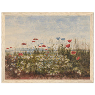 Bank of wildflowers artwork print wood frame| By Print Room Ltd