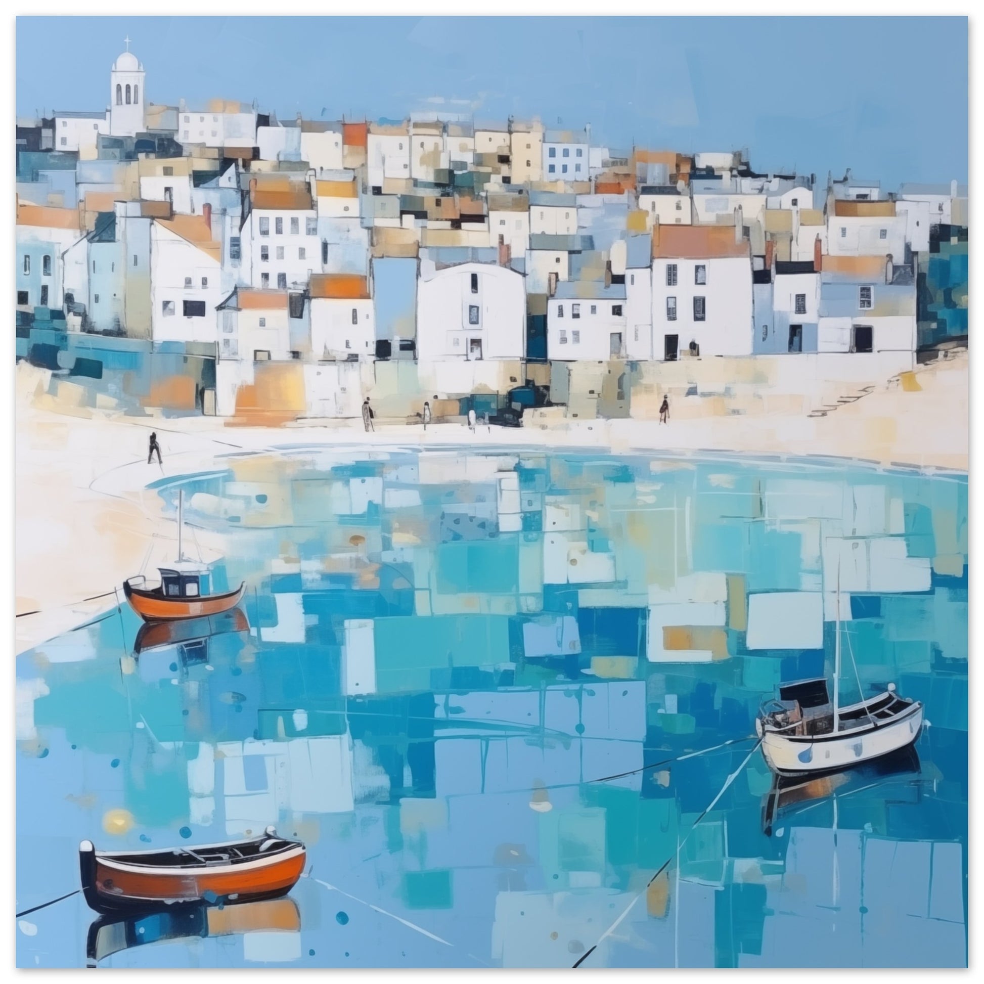 St Ives Seascape Artwork - Print Room Ltd No frame  30x30 cm / 12x12"