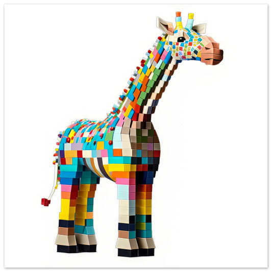 Block Giraffe Art Print - Print Room Ltd No Frame Selected 70x70 cm / 28x28"