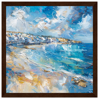 St Ives Harbour Elegance dark wood framed art print | By Print Room Ltd