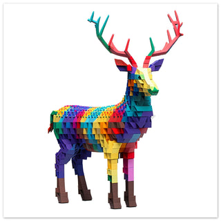 Noble Stag Art Print - Print Room Ltd No Frame Selected 70x70 cm / 28x28"